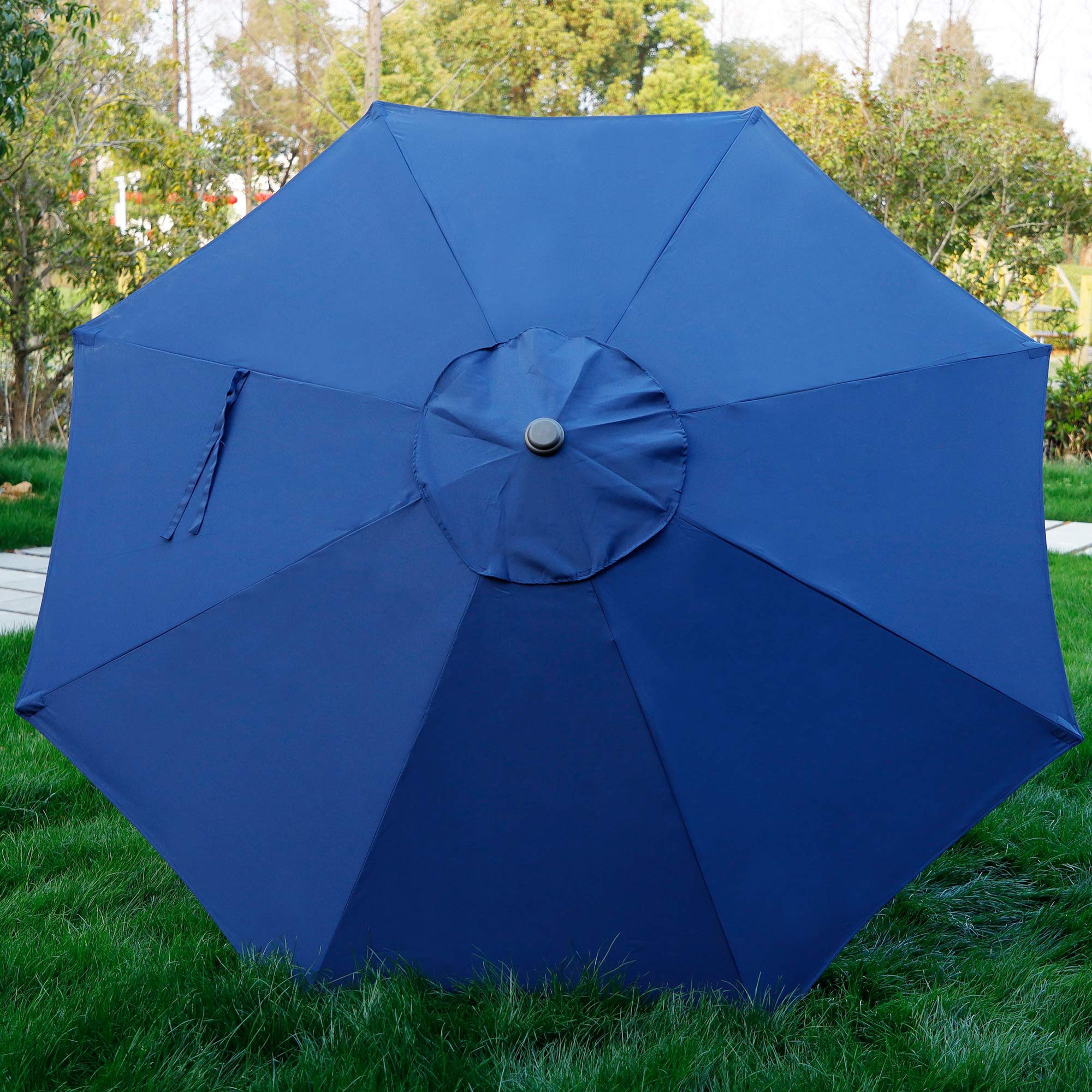 9' Outdoor Patio Umbrella, Outdoor Table Umbrella, Yard Umbrella, Market Umbrella with 8 Sturdy Ribs, Push Button Tilt and Crank